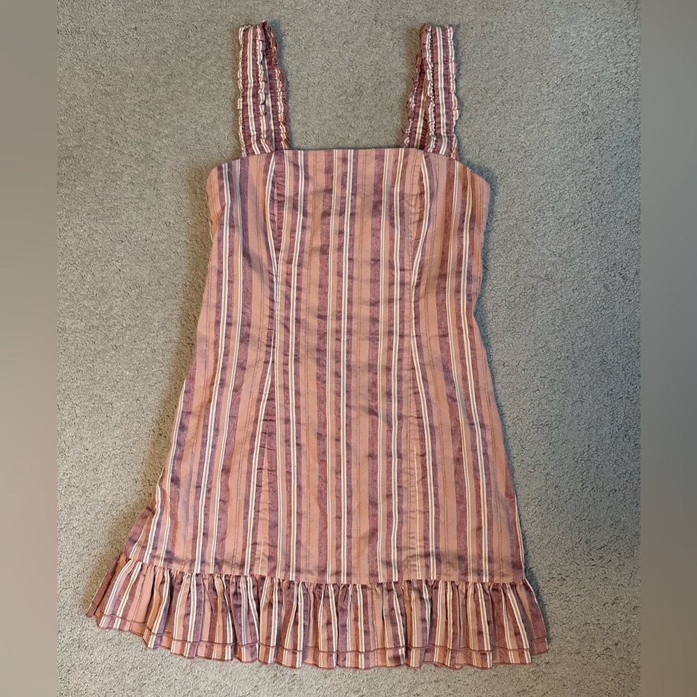 Alexis Pink and White Striped Mini Dress